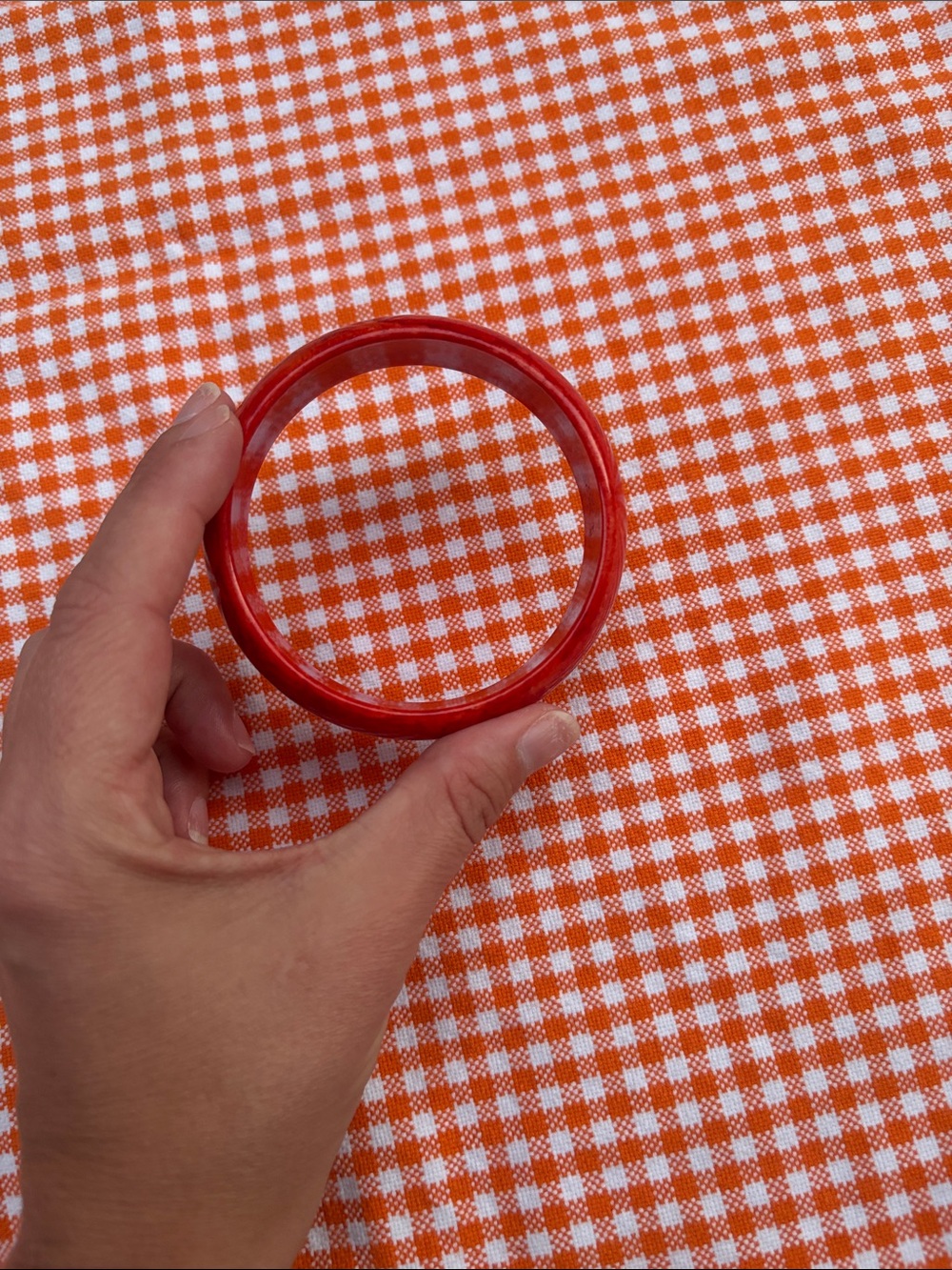Red/ Orange Vintage Marbled Bangle Bracelet